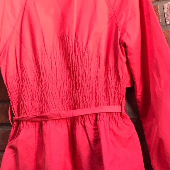 Vero Moda Coral Trench Coat Jacket Fit Flare Belt Pockets Slimming Lined Waist M - Picture 9 of 15